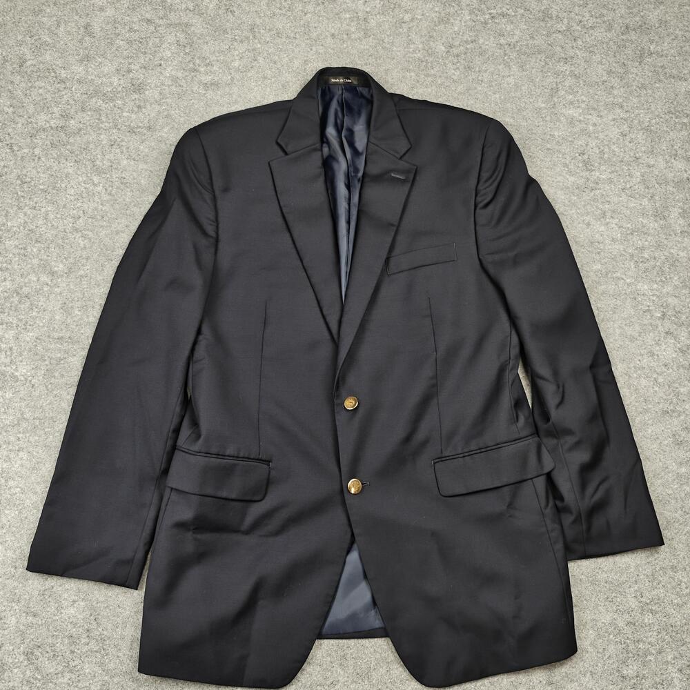Lauren Ralph Lauren Blazer Mens 42 Blue Wool Classic Single-Breasted Jacket